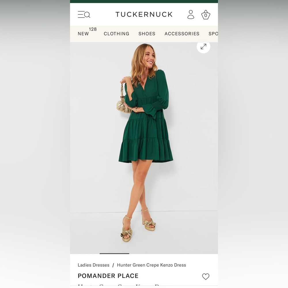 NWT Tuckernuck crepe Enzo dress hunter green XSmall